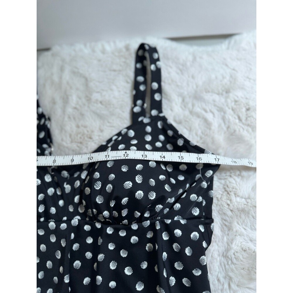 Swim Solutions Galactica Printed Tiered Tankini Top Black Size 14 EUC  Slimming - Picture 8 of 9
